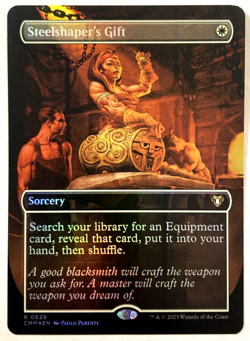 MTG Steelshaper’s Gift BORDERLESS FOIL Commander Masters 629 NM - Image 1