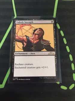 MTG Magic The Gathering Unholy Strength 30th Edition Black Enchantment Commander - Image 1