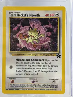Team Rocket's Meowth 18/53 Wotc Black Star Promo Pokemon CGG 9.0 **MINT** - Image 2