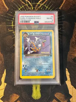 Pokemon Dark Gyarados 8/82 Team Rocket Prerelease Holo Vintage PSA 8 - Image 1