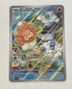 Pokemon TCG Castform Sunny Form Illustration Surging Sparks. 195/191. - Image 1