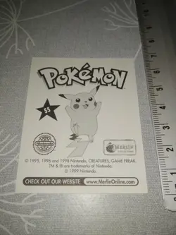TOPPS Pokemon Nintendo 1999 Merlin sticker # 55 Akwakwak / Golduck - Image 2