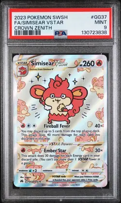 Simisear Vstar Pokemon Sword And Shield Crown Zenith GG37GG70 PSA 9 - Image 1