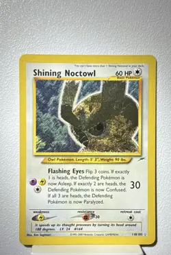 MINT Pokemon TCG Shining Noctowl 110/105 Neo Destiny Holo 2002 - Image 1