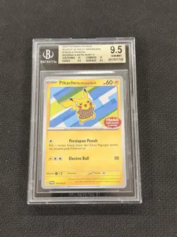 Pokemon Bahasa Indonesia Language Pikachu Berkemeja Batik V3 155/SV-P BGS 9.5 - Image 1