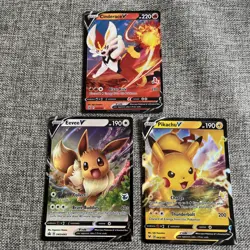 Pokemon TCG Cinderace V, Eevee V, And Pilachu V:Stamped Battle Academy Promos - Image 1