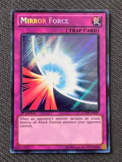 Yugioh Mirror Force 1st Edition Secret Rare LCYW-EN091 LP/NM - Image 1