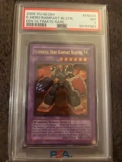 Elemental Hero Rampart Blaster Ultimate Rare Unlimited PSA 7 - Image 1