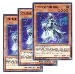 Yugioh - Cyberse Wizard x 3 - 1st Edition Super Rare NM - Free Holo Card - Image 1