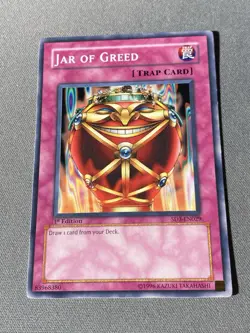 Yu-Gi-Oh! Jar of Greed SD3-EN029 1st Edition Mint 1996 Never Played - Image 1