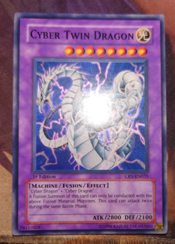 YUGIOH Super Rare Cyber Twin Dragon CRV-EN035 1st Edition - Image 1