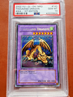 PSA 10 GEM MINT Thousand Dragon 1st Edition MRD-143 Secret Rare 2002 Yugioh - Image 1