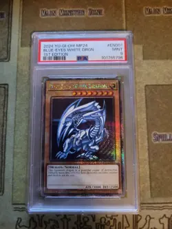 YUGIOH BLUE-EYES WHITE DRAGON MP24-EN001 QUARTER CENTURY SECRET 1ST ED PSA 9 - Image 1