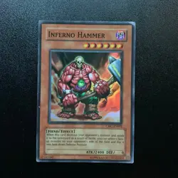 *Super Rare* Inferno Hammer | 1996 Unlimited Yu-Gi-Oh Card - Ex/NM - Image 1