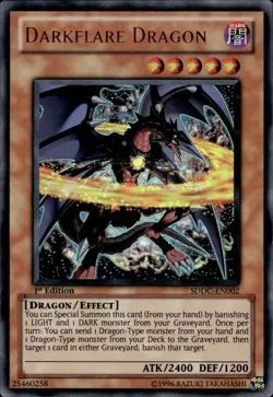 Darkflare Dragon - Ultra Rare 1st Edition SDDC-EN002 - LP - YuGiOh - Image 1