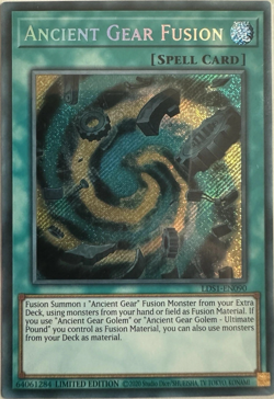 Ancient Gear Fusion - LDS1-EN090 - Secret Rare Limited Edition YuGiOh TCG Card - Image 1