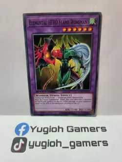 Yu-Gi-Oh Elemental Hero Flame Wingman SGX1 1st Edition Common Light Played - Image 1