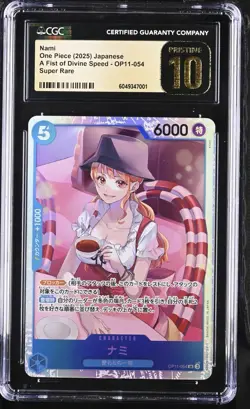 CGC PRISTIN 10 Nami OP11-054 One Piece Card Game Japanese A FIST OF DIVINE SPEED - Image 1