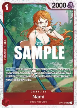 Nami - (The Three Captains) R One Piece Promotion Cards OP01-016 NM - Foil - Image 1