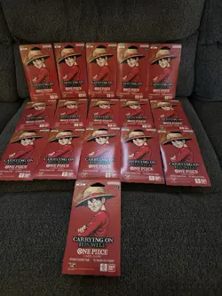 One Piece TCG: Carrying On His Will Sleeved Booster OP-13 English LOT OF 16 - Image 2