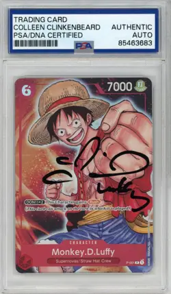PSA Auth. Signed Colleen Clinkenbeard Monkey.D.Luffy (P-001) - Image 1