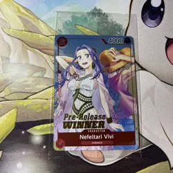One Piece Card Game SEALED Nefeltari Vivi Winner Pre-Release ST01-009 English - Image 1
