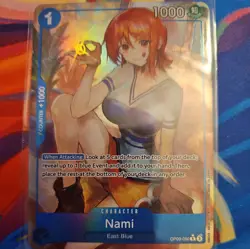 One Piece Card Game Nami OP09-050 Alt Art R Rare Holo Foil English - Pack Fresh - Image 1