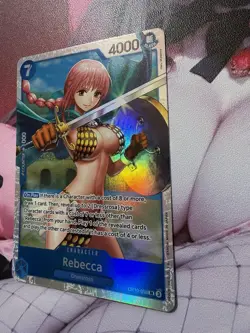 Authentic Bandai Rebecca OP10-058 Spicy Waifu Foil Card One Piece TCG - Image 3