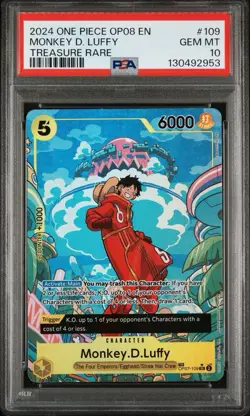 One Piece Money D Luffy OP08 Treasure Rare OP07 109 PSA 10 Gem Mint - Image 1