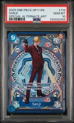 One Piece OP11 Sanji SP Special Alternate Art OP06 119 PSA 10 Gem Mint - Image 1