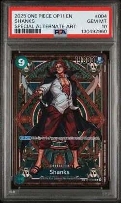 One Piece Shanks OP11 SP Special Alternate Art ST16 004 PSA 10 Gem Mint - Image 1