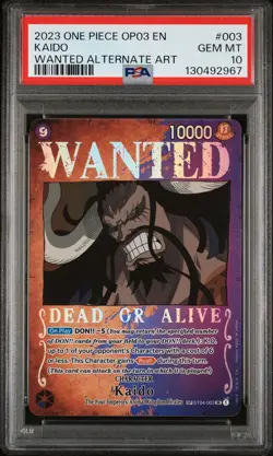 One Piece Kaido OP03 Wanted SP Alternate Art ST04 003 PSA 10 Gem Mint - Image 1