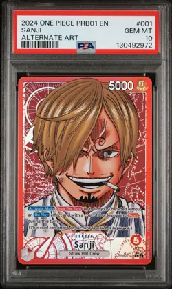 One Piece Sanji Leader Alternate Art PRB01 001 PSA 10 Gem Mint - Image 1