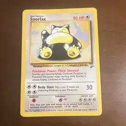 Pokemon Card - Snorlax 30/130 Non Holo Base Set 2 WOTC Excellent - Image 1