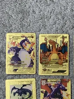 Set of 15 Charizard V, VMax, GX &More Gold Foil Fan Art Cards MP-LP - Image 2
