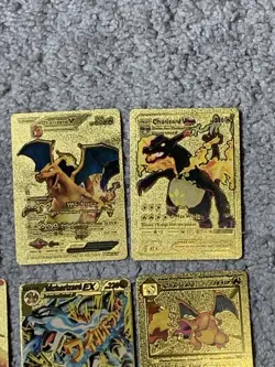 Set of 15 Charizard V, VMax, GX &More Gold Foil Fan Art Cards MP-LP - Image 3