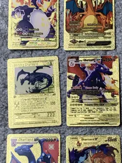 Set of 15 Charizard V, VMax, GX &More Gold Foil Fan Art Cards MP-LP - Image 4