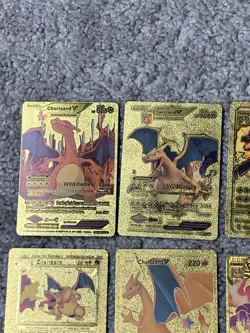 Set of 15 Charizard V, VMax, GX &More Gold Foil Fan Art Cards MP-LP - Image 2