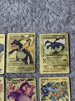 Set of 15 Charizard V, VMax, GX &More Gold Foil Fan Art Cards MP-LP - Image 3