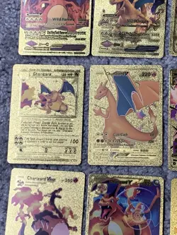 Set of 15 Charizard V, VMax, GX &More Gold Foil Fan Art Cards MP-LP - Image 4