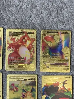 Set of 15 Charizard V, VMax, GX &More Gold Foil Fan Art Cards MP-LP - Image 3