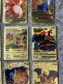 Set of 15 Charizard V, VMax, GX &More Gold Foil Fan Art Cards MP-LP - Image 5
