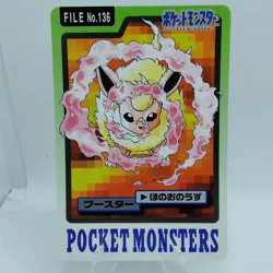 Pokemon Cards Bandai Carddass Flareon File No.136 1997 EX+ Japanese i387 - Image 1