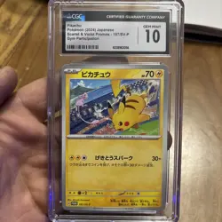 Pokemon CGC 10 Pikachu - 197/SV-P Promo Card Japanese - GEM MINT Cgc 10 - Image 1