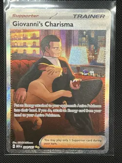 Pokemon TCG Giovanni's Charisma Full Art Trainer Card 207/165 SAR NM Condition! - Image 2