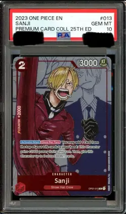 One Piece 2023 Sanji OP01-013 R Premium Card Collection 25th Ed PSA 10 - Image 1