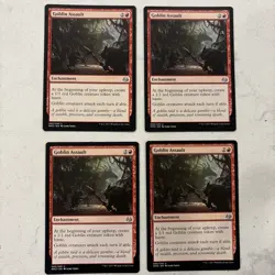 Magic the Gathering MTG Goblin Assault Play Set Of 4 Cards - Image 1