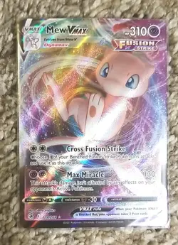 2021 Pokemon TCG Mew VMAX 114/264 Fusion Strike Holo Card Full Art - Image 1