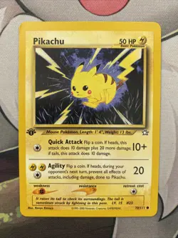 1st Edition PIKACHU 70/111 Neo Genesis Set - Pokemon WOTC Vintage Card - LP - Image 1