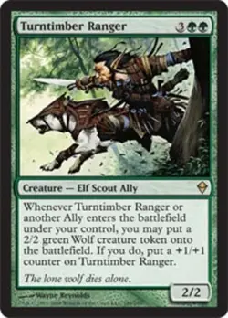 MTG Turntimber Ranger, Zendikar, Heavily Played, English - Image 1